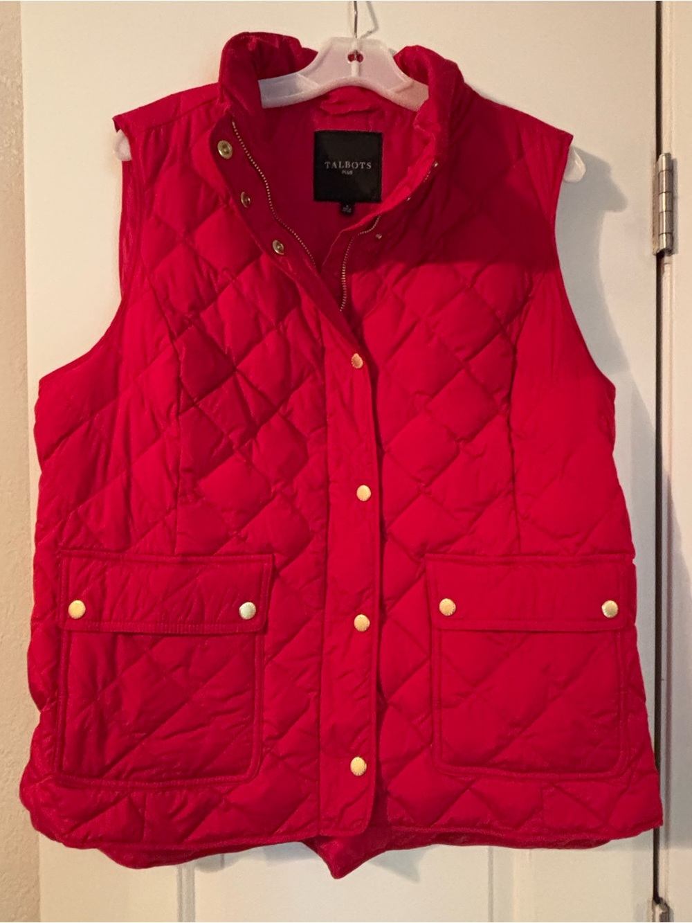 Talbots Quilted Down Red Vest